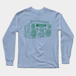 Boombox (Cadmium Green Lines) Analog / Music Long Sleeve T-Shirt